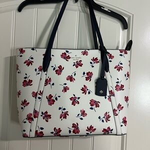 Kate Spade White and Pink Floral Tote